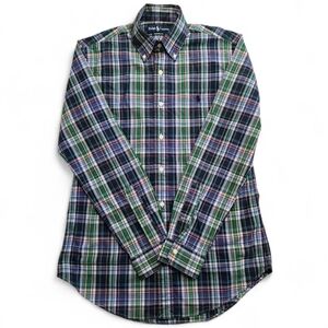 Ralph Lauren Men's Plaid Shirt - Green and Blue